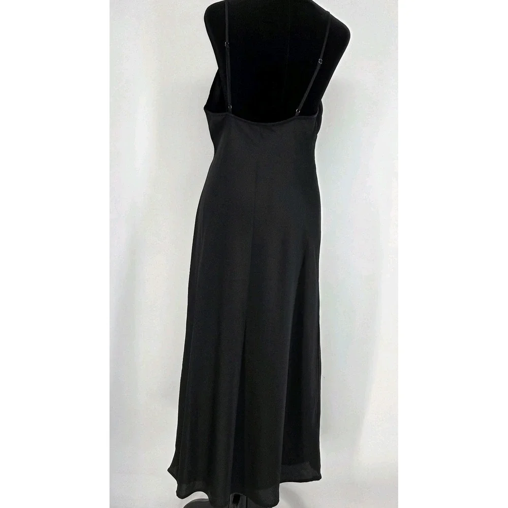 Abercrombie & Fitch Satin Maxi Dress Medium Black Fully Lined